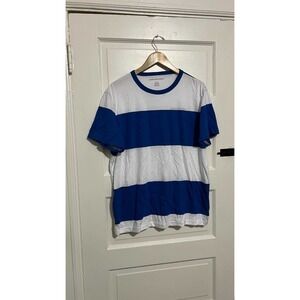 American Eagle White and Blue color block t-shirt L
